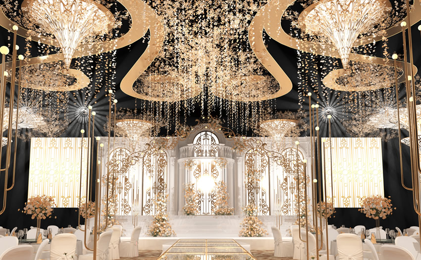 彬县花木兰喜事汇金色大厅效果展示